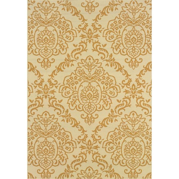 Sphinx By Oriental Weavers Oriental Weavers Bali 8424J 4x6 Rectangle - Ivory/ Gold-Polypropylene B8424J110170ST